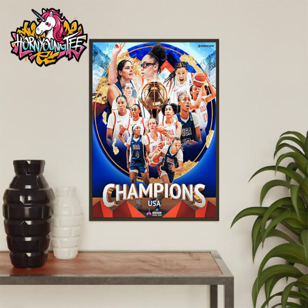 Celebrates USA Women’s Basketball Champion The FIBA Women’s Americup Chile 2025 Poster Home Decor Canvas