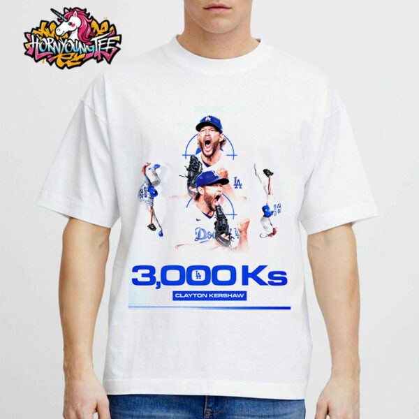 Clayton Kershaw Los Angeles Dodgers Makes History 3000 Strikeout Unisex T-Shirt