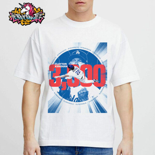 Clayton Kershaw Reach 3000 Strikeouts Unisex T-Shirt