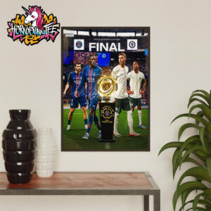 FIFA Club World Cup Trophy Tour 2025 Final Chelsea FC vs PSG Poster Home Decor Canvas