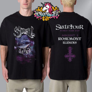Ghost Band Merch Tee Skeletour World Tour 2025 In Rosemont Illinois On August 1 2025 Unisex T-Shirt Two Sided