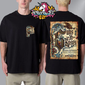 Guns N Roses Kaunas Event Poster At Dariaus Ir Gireno Stadionas On July 10 2025 In Kaunas Lithuania Unisex T-Shirt Two Sided