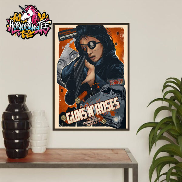Guns N Roses Stockholm Event Poster At Strawberry Arena On July 4 2025 In Stockholm SE Poster Home Decor Canvas