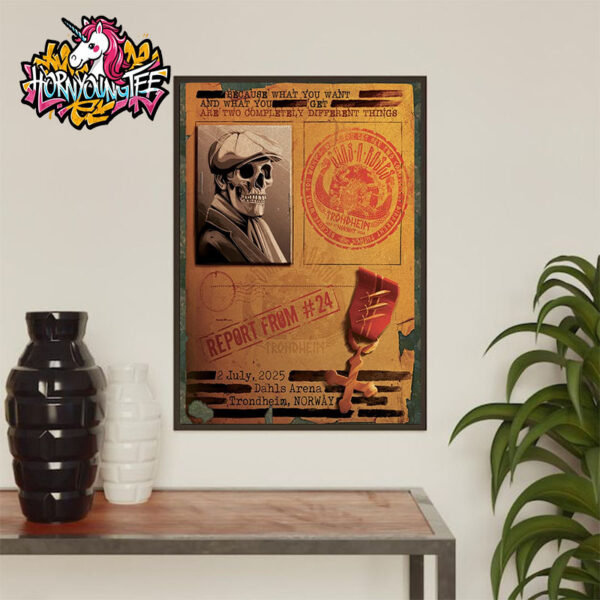 Guns N Roses Trondheim Europe Summer Tour 2025 At Dahls Arena On July 2 2025 In Trondheim Norway Poster Home Decor Canvas