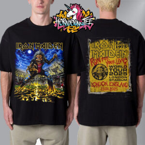 Iron Maiden Run For Your Lives 2025 Tour London Merch Tee On June 28 2025 At London Stadium Unisex T Shirt Two Sides