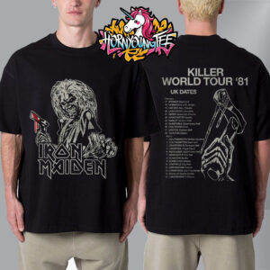 Iron Maiden World Tour 81 Exculsive Tee Killer 1981 Vintage Tour Schedule Tour Dates Unisex T-Shirt Two Sided
