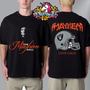 Lady Gaga x Las Vegas Raiders The Mayhem Ball Tour 2025 Unisex T-Shirt Two Sided