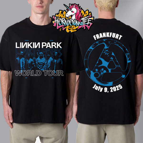 Linkin Park Frankfurt Germany Exclusive Merchandise At Deutsche Bank Park On July 9 2025 From Zero World Tour Unisex T-Shirt Two Sided