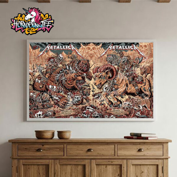 Metallica M72 Denver Poster 2 Nights In Denver Colorado On June 27-29 2025 At Empower Field At Mile High Poster Home Decor Canvas Horizontal
