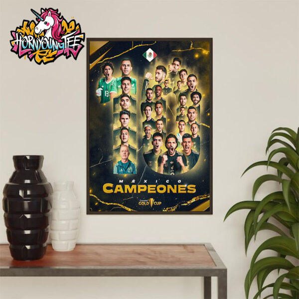 Mexico FC Campeones Concacaf Gold Cup 2025 La Decima Poster Home Decor Canvas