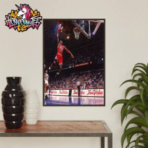 Michael Jordan Takes Flight On 1991 Eastern Conference Semifinals At Spectrum In Philadelphia Poster Home Decor Canvas