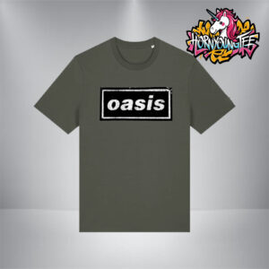 Oasis Live 25 World Tour New Merchandise Tee Live ’25 Stencil Logo Khaki Unisex T-Shirt