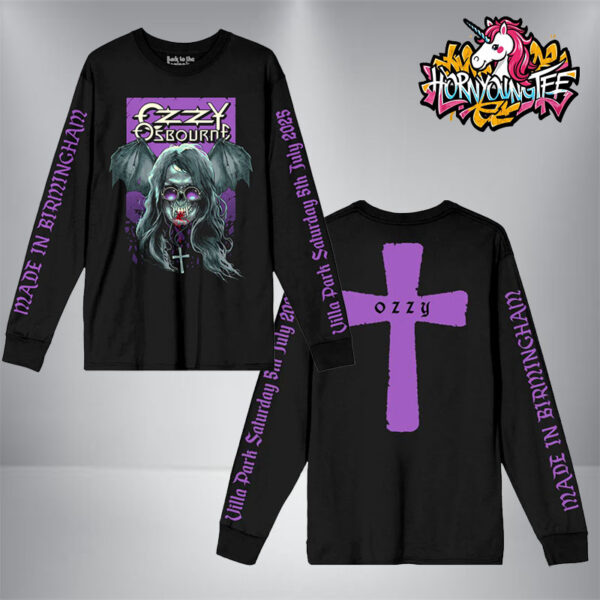 Ozzy Osbourne Ozzy Bat Longsleeve Made In Birmingham Back To The Beginning On July 5 2025 At Villa Park All Over Print Shirt