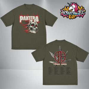 Pantera Band Exclusvie Tee Tour Smoking Skull Schedule Tour Dates Unisex T-Shirt