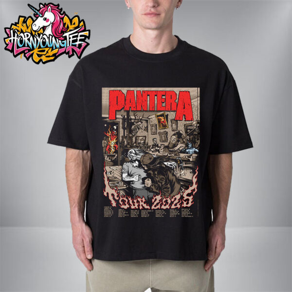 Pantera Cowboys From Hell Tour Schedule Tour Dates 2025 Lithograph Unisex T-Shirt
