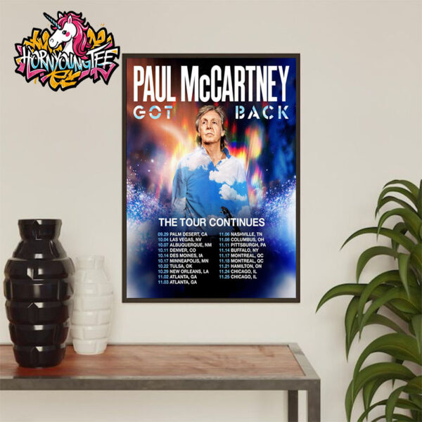 Paul McCartney Got Back The Tour Continues 2025 Poster Schedule Cities Dates Poster Home Decor Canvas