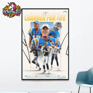 Philip Rivers Charger For Life Los Angeles Chargers Poster Home Decor Canvas