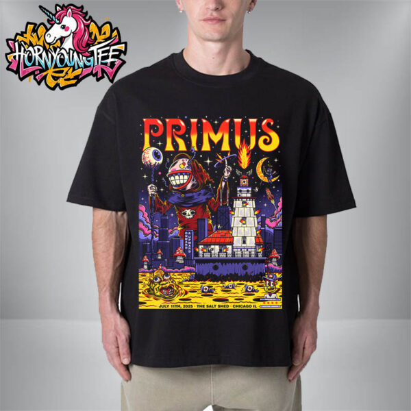 Primus Band Chicago Poster Show At The Salt Shed On July 11 2025 In Chicago IL Unisex T-Shirt