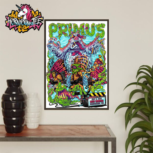 Primus Band Poster Tonight At Red Rocks On July 9 2025 In Morrison CO Poster Home Decor Canvas