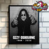 RIP Ozzy Osbourne 1948-2025 Thanks For The Memories Poster Home Decor Canvas