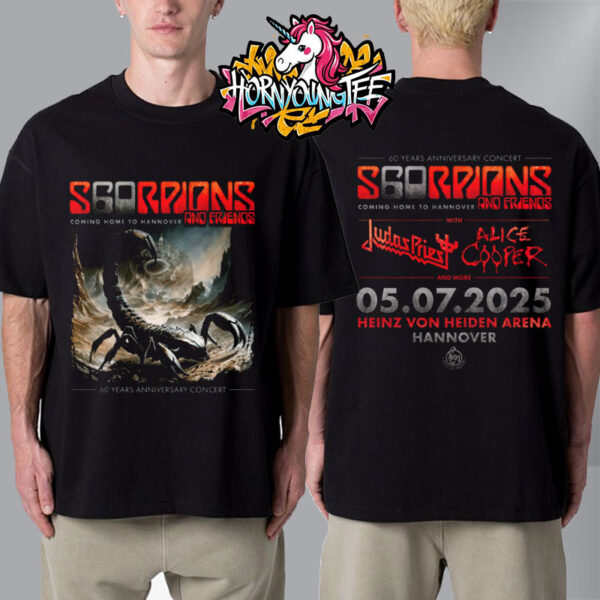 Scorpions Coming Home To Hannover 2025 At Heinz Von Heiden Arena On July 5 2025 In Hannover 60 Years Anniversary Concert Unisex T-Shirt Two Sides